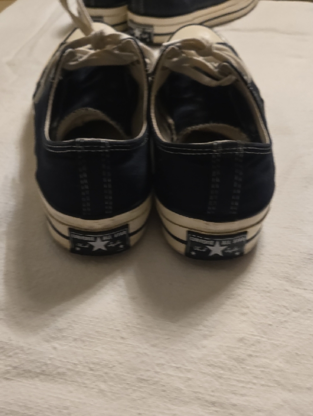 Converse Black Canvas Low-Top Sneakers with Cream Accents - Picture 3 of 6